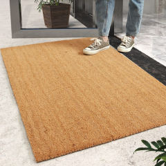Matorino - Natural Coco Coir Plain Door Mat with Heavy Duty Backing, Thick Durable Doormat for Indoor Outdoor Entrance, Traps Dirt and Moisture from Muddy Shoes, Easy to Clean, Spring Front Porch Entry Mats, Solid Home Décor
