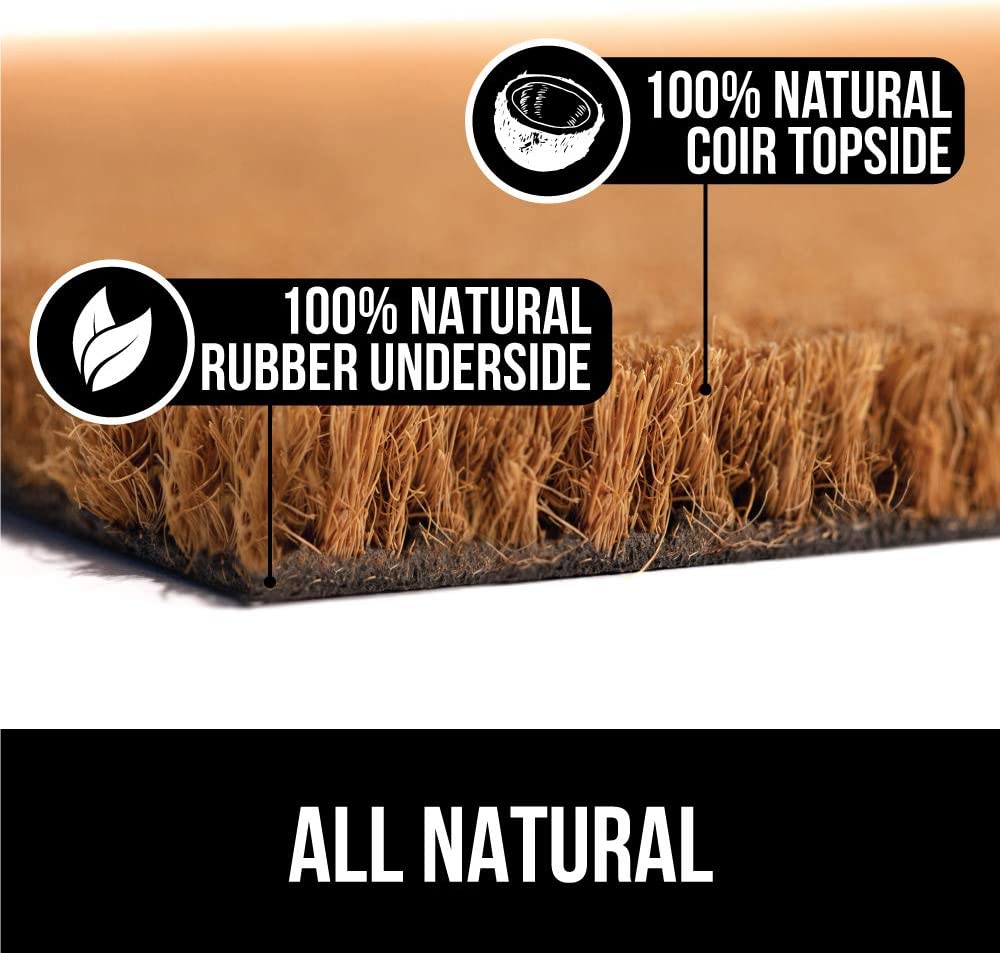 Matorino - Natural Coco Coir Plain Door Mat with Heavy Duty Backing, Thick Durable Doormat for Indoor Outdoor Entrance, Traps Dirt and Moisture from Muddy Shoes, Easy to Clean, Spring Front Porch Entry Mats, Solid Home Décor