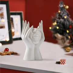 Matorino -Ceramic Face Vases, White Flower Vases for Decor, Modern Decorative Vase Centerpiece for Table Shelf Living Room Office Bedroom.
