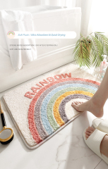 Matorino -Flocking Bath Mat, Bathroom Rug Water Absorbent Non-Slip Soft Microfiber Carpet Mat for Tub Sink Shower and Bath Room Cute Cartoon Doormat.
