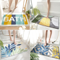 Matorino -Flocking Bath Mat, Bathroom Rug Water Absorbent Non-Slip Soft Microfiber Carpet Mat for Tub Sink Shower and Bath Room Cute Cartoon Doormat.