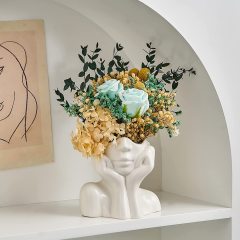 Matorino -Ceramic Face Vases, White Flower Vases for Decor, Modern Decorative Vase Centerpiece for Table Shelf Living Room Office Bedroom.