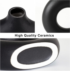 Matorino -Ceramic Hollow Donut Vase (Set of 3), Boho Decor Vase, Off White Nordic Minimalism Perfect for Coffee Table Gift Dinner Table Shelf Living Room Home Decor - Elevate Your Living Space