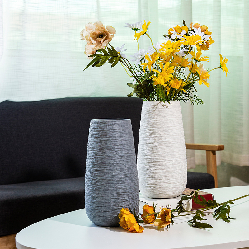 Matorino -Ceramic Vase for Home Decor, Modern Textured Decorative Flower Vase for Living Room, Kitchen, Office, Table, Wedding Decor.