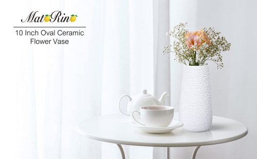 Matorino -Ceramic Vase for Home Decor, Modern Textured Decorative Flower Vase for Living Room, Kitchen, Office, Table, Wedding Decor.