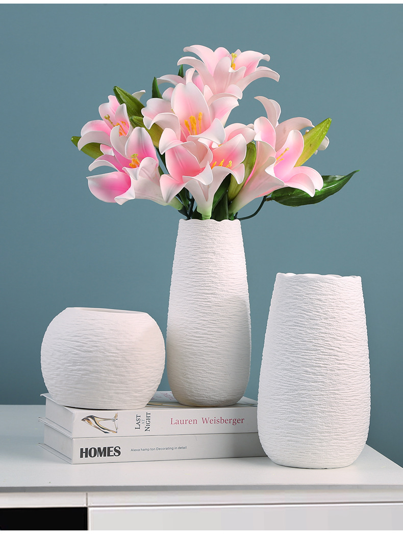 Matorino -Ceramic Vase for Home Decor, Modern Textured Decorative Flower Vase for Living Room, Kitchen, Office, Table, Wedding Decor.