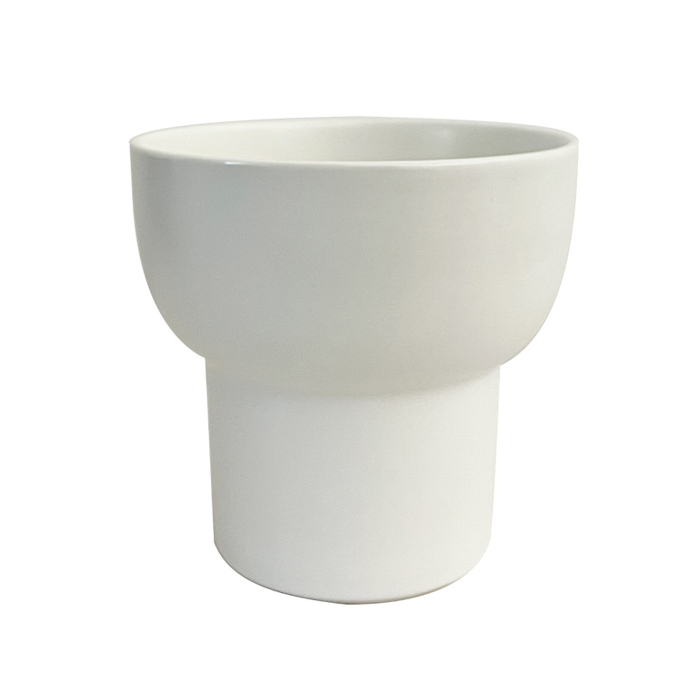 Matorino -Ceramic Plant Pots None Tray, Modern Decorative Gardening Pot with Drainage for All House Plants, a Set of 4, White and 4.7 Inch, for Flowers, Herbs, African Violets, Succulents, Aloe, Ivy.