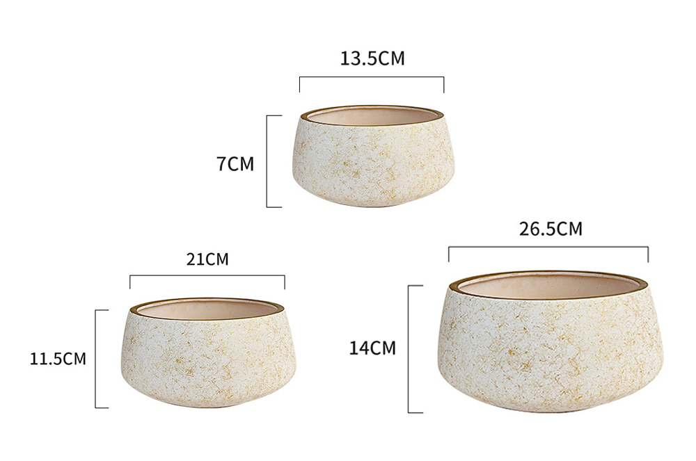 Matorino -Ceramic Plant Pots, 5.3+8.2+10.4 inch, Set of 3, Planters with Drainage Hole and Saucer, Indoor Flower Pot with Hole Mesh Pad, Best Gifts.