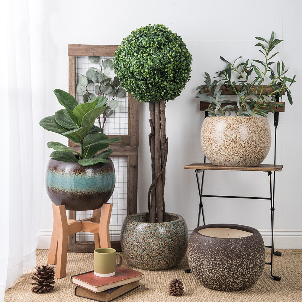 Matorino -8 Inch Flower Pots Outdoor Garden Planters, Indoor Plant Pots with Drainage Holes.