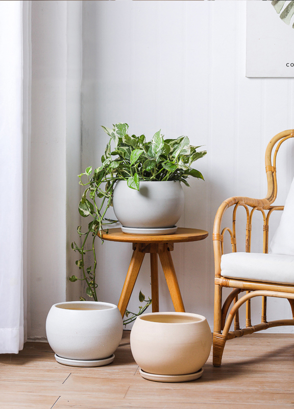Matorino -8 Inch Flower Pots Outdoor Garden Planters, Indoor Plant Pots with Drainage Holes.
