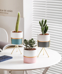 Matorino -Plant Pots Indoor 4.7 Inch Ceramic Planters, Matte Flower Pots with Drainage Hole for Home Office Decor.