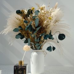 Matorino -Natural Dried Flower Bouquet ,17" White Pampas Grass Branches Boho Décor for Vase,Home Décor Table Decorations for Party Wedding.