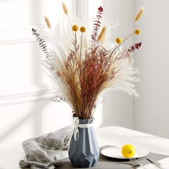 Matorino -Total 34 pcs Dried Pampas Grass Décor, Pompous Grass, Blue Eucalyptus Leaves, Bunny Tails Dried Flowers Reed Grass, 17 inch Pompass Grass for Flower Arrangements Boho Wedding Home Décor.