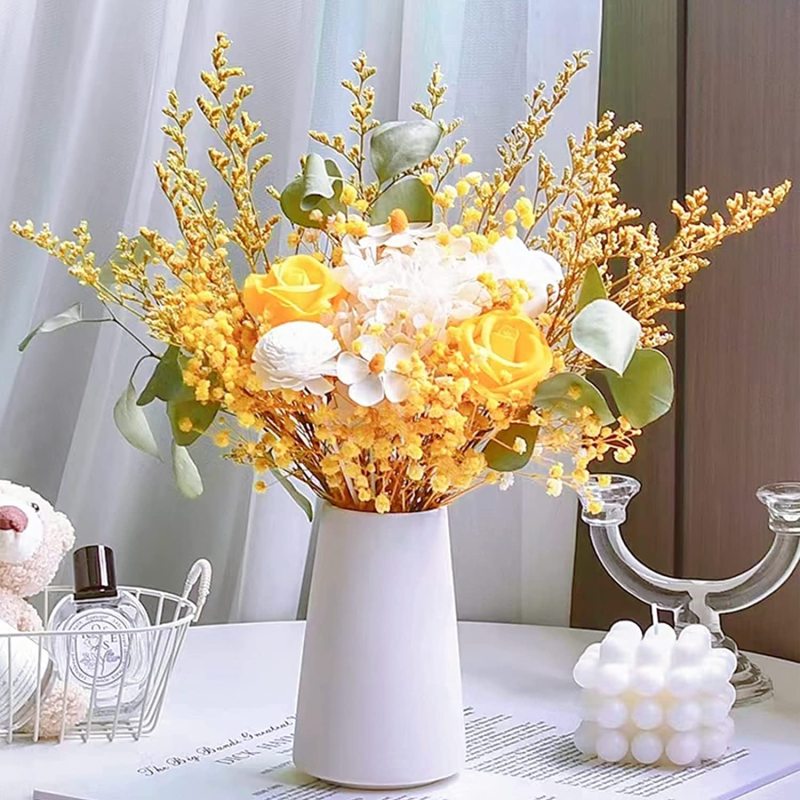 Matorino -Preserved Natural Bouquet, 25 stem Real Fresh Limonium Bellidifolium, Sea Lavender, Baby Breath Flowers, for Wedding Birthday, Home Décor, Gift, Rustic Holiday Décor.