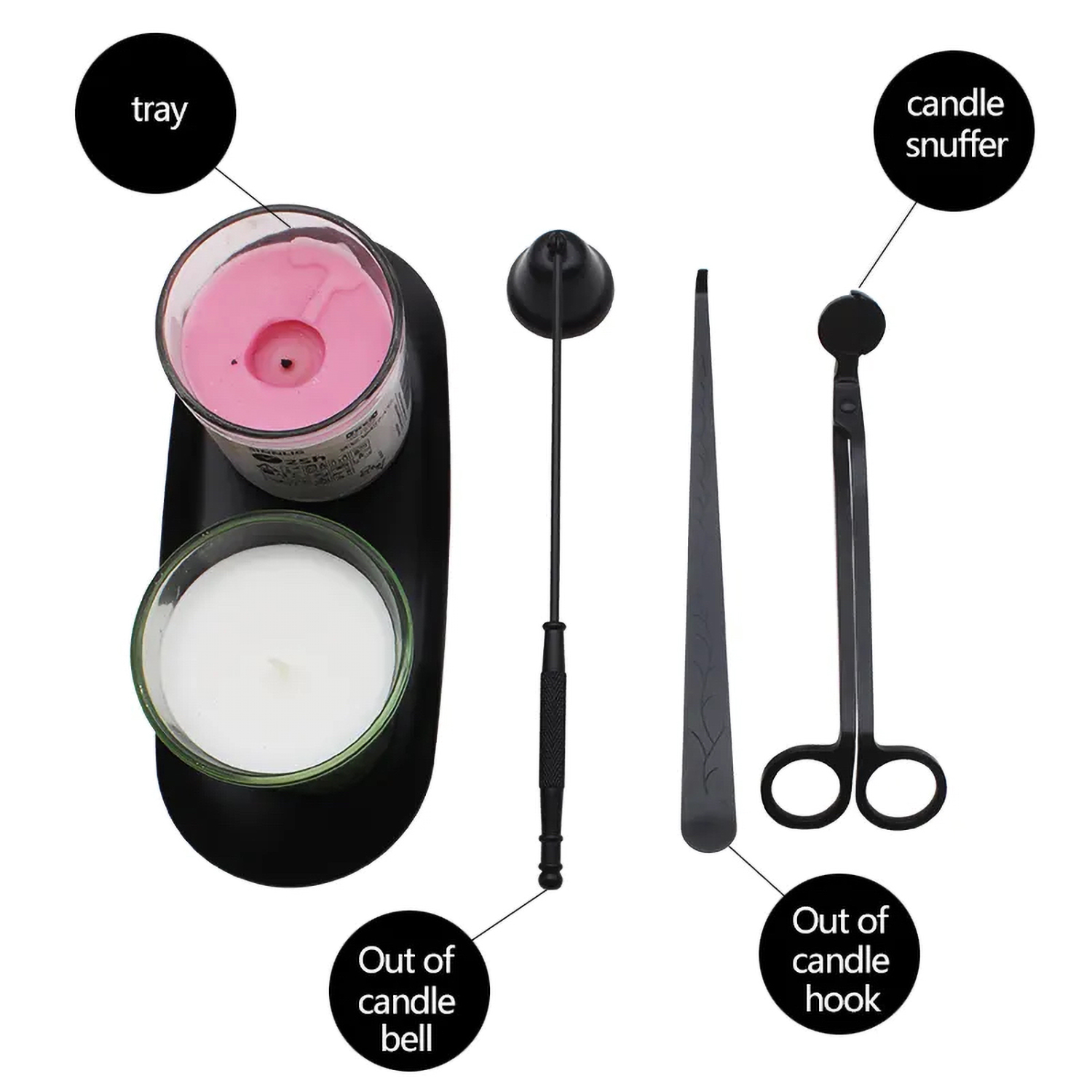 Matorino -3 in 1 Candle Accessory Set - Candle Wick Trimmer, Candle Wick Cutter, Candle Snuffer Extinguisher, Candle Wick Dipper with Gift Package for Candle Lovers.
