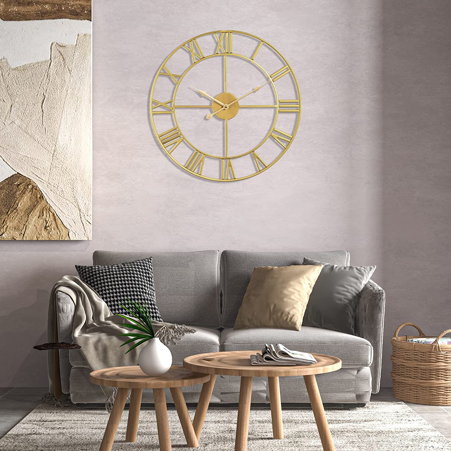 Matorino -Wall Clock Silent Non-Ticking Roman Numerals Battery Wall Clock for Living Room, Bedroom, Kitchen, Cafe Decor.