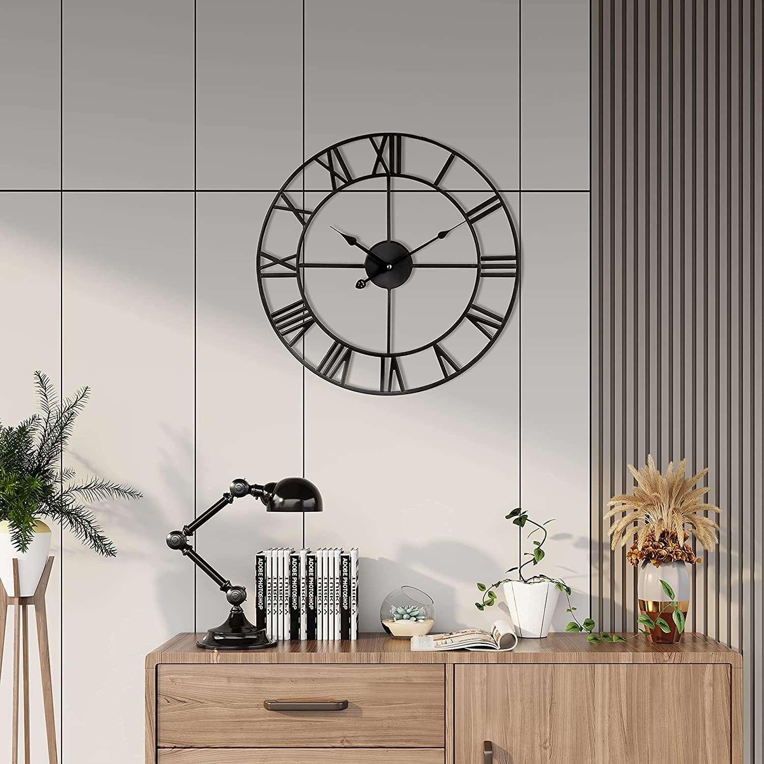 Matorino -Wall Clock Silent Non-Ticking Roman Numerals Battery Wall Clock for Living Room, Bedroom, Kitchen, Cafe Decor.