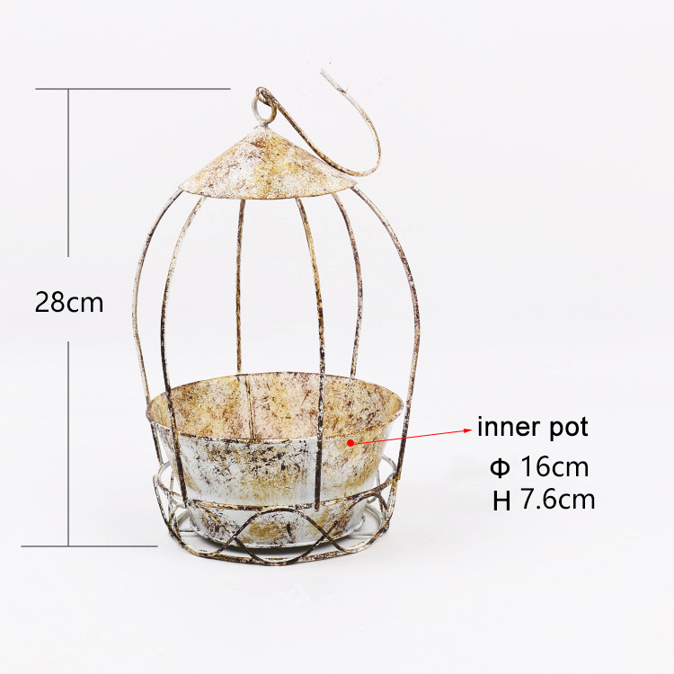 MatoRino -nordic,antique,rustic hanging pot. Simple and personalized succulent pot. Iron birdcage pot, succulent pot, simulation plant pot, emulating plant pot, artificial plant pot, metal flower stand, plant pots.
