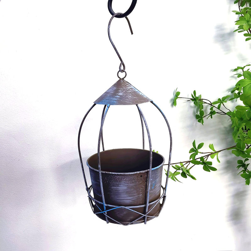 MatoRino -nordic,antique,rustic hanging pot. Simple and personalized succulent pot. Iron birdcage pot, succulent pot, simulation plant pot, emulating plant pot, artificial plant pot, metal flower stand, plant pots.