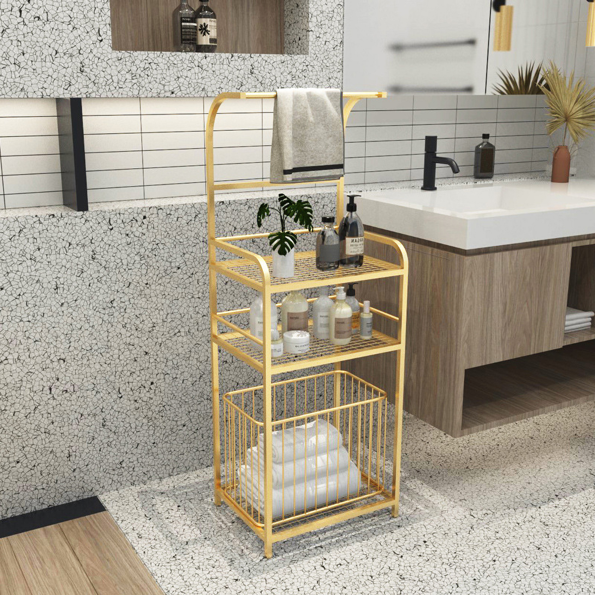 Matorino -Bathroom shelf and shower room storage racks, cosmetic racks and towel racks.