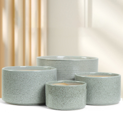 Matorino -Ceramic Modern Glaze Succulent Planter Pot with Drainage Hole and Saucer Round Flower Plant Pot for Indoor Outdoor Herb Snake Plants.