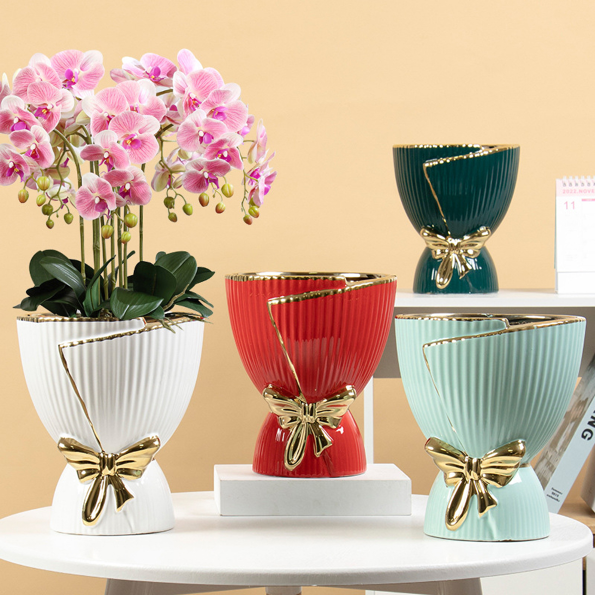 Matorino -Ceramic Pots for Plants, Rainbow Pearl Glaze Planter with Drainage Hole. Indoor-Outdoor Large Round Succulent Orchid Flower Pot.