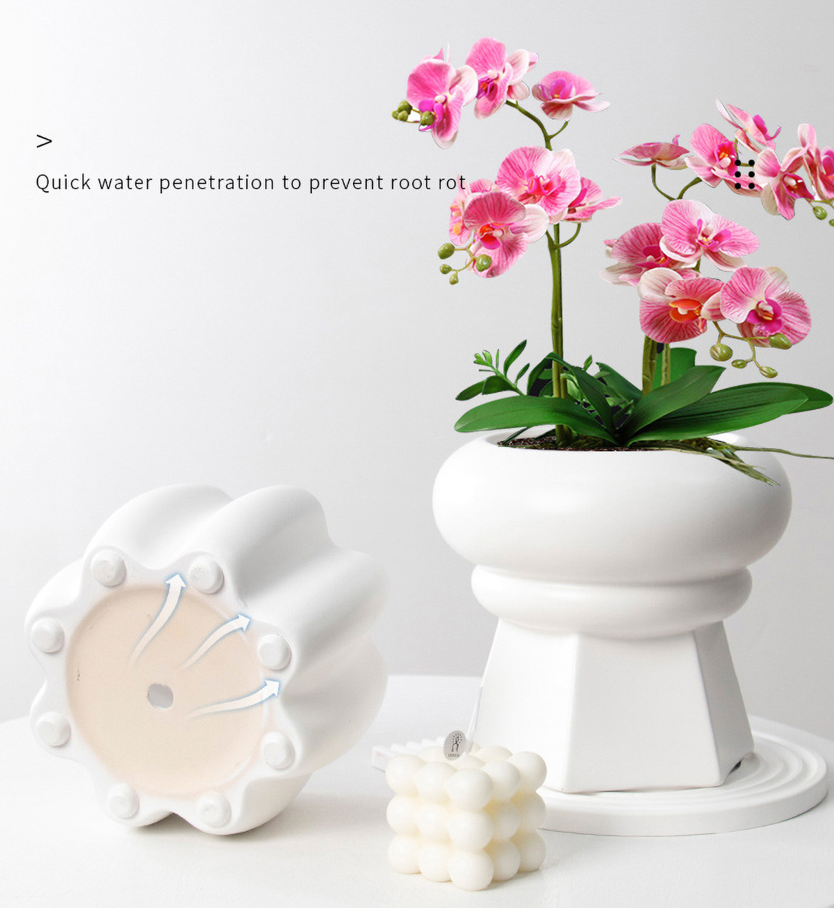 Matorino -Succulent Pot with Drainage,Planting/ Flower Pots,Small Planter Pot for Mini Plant, Ceramic Flowing Glaze Base Serial Set with Holes.