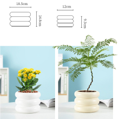 Matorino -Doughnut Ceramic Plant Pot,Flower Pot for All Indoor Plants, Sturdy Planter Pots with Drainage Hole.