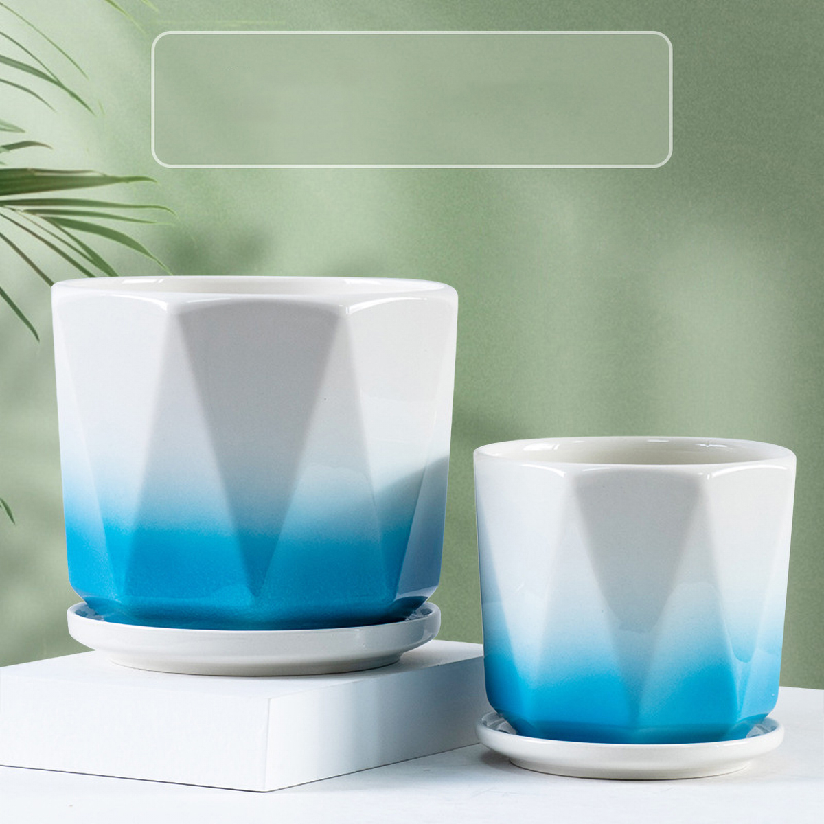 Matorino -Set of 2 Ceramic Pots for Plants, Indoor Plant Pots with Drainage and Saucer, Modern Planter, Decorative Flower Pots.