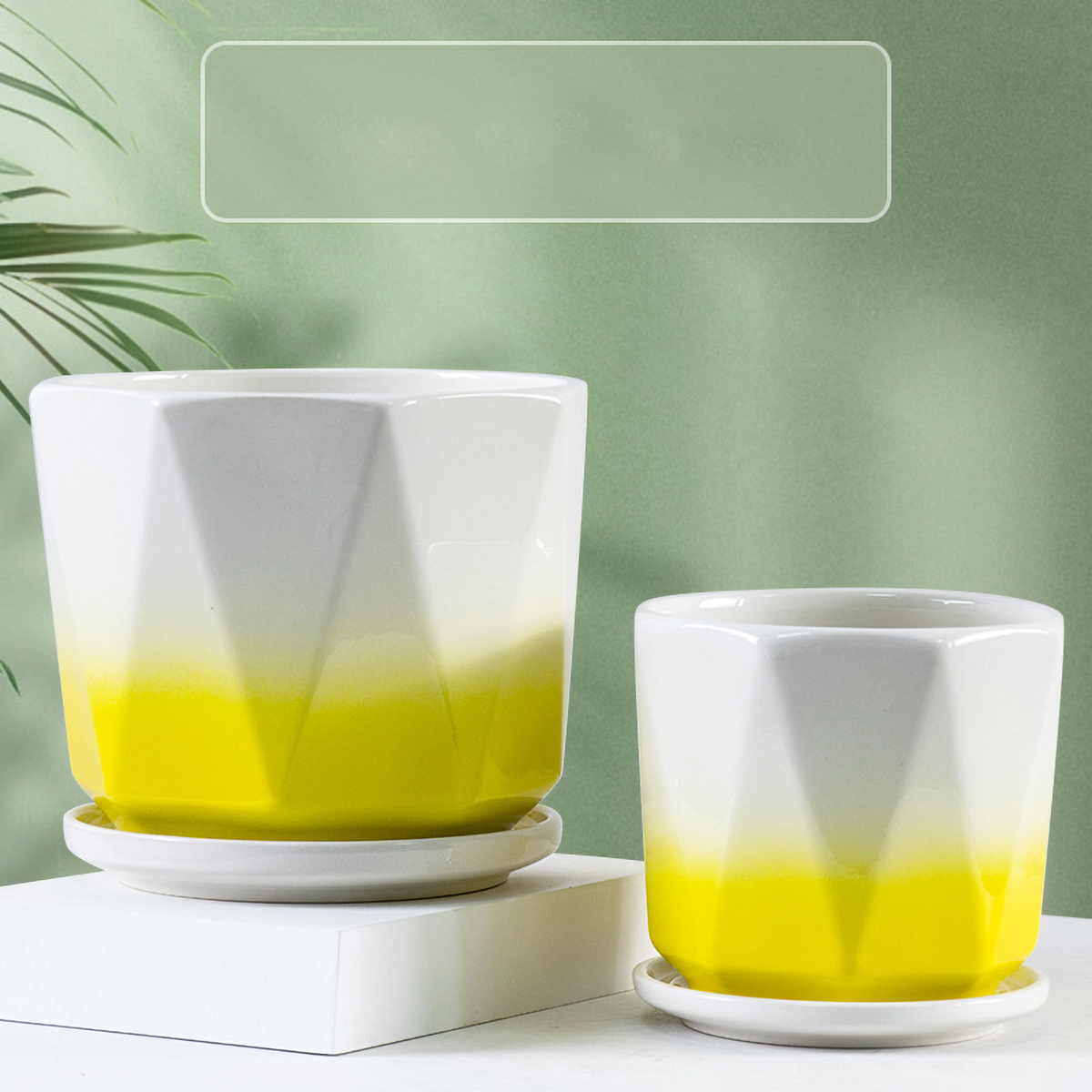 Matorino -Set of 2 Ceramic Pots for Plants, Indoor Plant Pots with Drainage and Saucer, Modern Planter, Decorative Flower Pots.