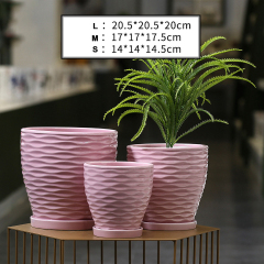 Matorino -Ceramic Planters, Set of 3 Plant Pots for Indoor Plants, Flower Pots with Drainage Holes, Large Round Planters Pot for Outdoor Indoor House Plants, Reactive Glaze Cloud Cream,Customized Colors.