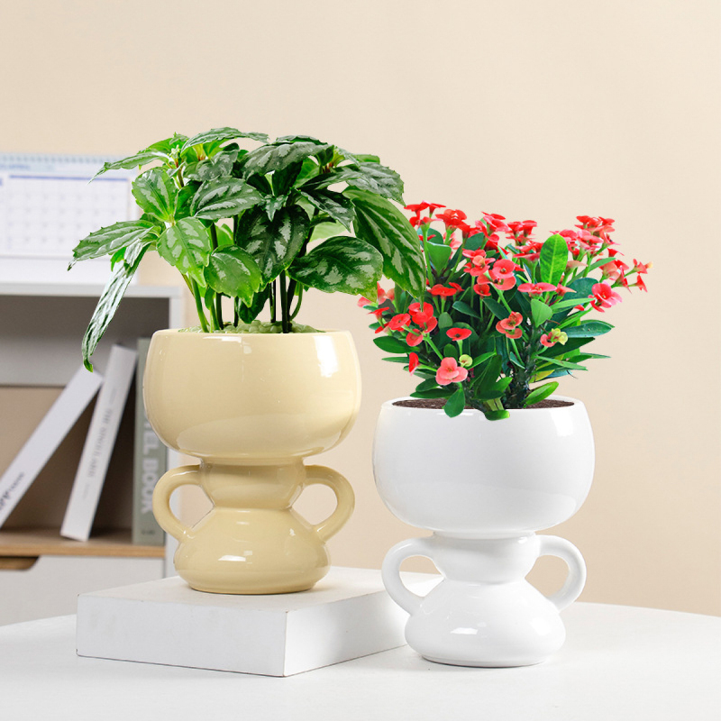 Matorino -Cute Indoor Plant Pot, Unique Flower Pot with Face, Succulent or Cactus Planter with Drainage Hole, Decorative Plant Pot, Novelty Planter.