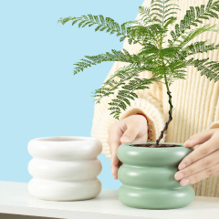 Matorino -Doughnut Ceramic Plant Pot,Flower Pot for All Indoor Plants, Sturdy Planter Pots with Drainage Hole.