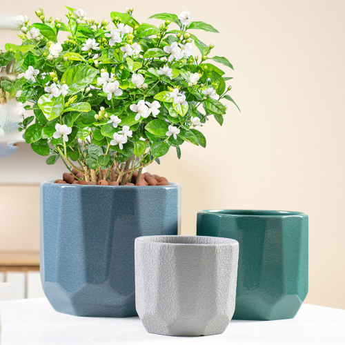 Matorino -Ceramic Pots for Indoor Plants, Set of 3 in Different Sizes Round Plant Pots, Flower Pots with Connected Saucer for Garden Indoor Outdoor Plants.