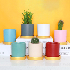 Matorino -Double Size Ceramic Plant Pots with Drainage Holes, Adorable Flower Planter Pot with Bamboo Tray for Indoor Plants, Succulent, Snake Plants, Cactus & Herbs.