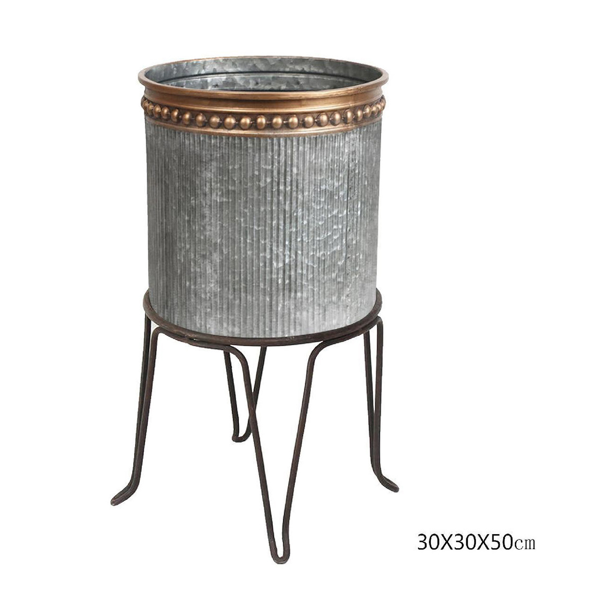 Set 2 Large Galvanized Planters Outdoor & Indoor