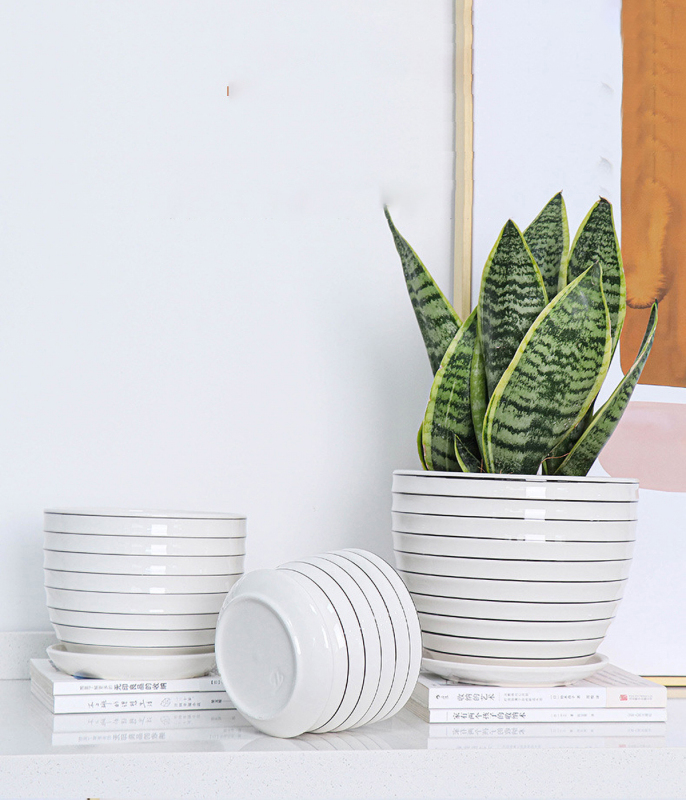 Matorino -Plant Pots,White Pots for Indoor Plants with Drainage Holes,Cylinder Flower Pot Ceramic Planters with Saucer,Cactus Succulent Outdoor Garden Pots Set of 3.