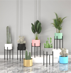 Matorino -Plant Stand With Plant Pot, Mid Century Modern Metal Pot Stand, Indoor Flower Potted, Plant Holder ,Plants Display Rack.