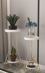 Matorino -Potted Plant Stand, Indoor Outdoor 2 Tier Metal Potted Holder, Flower Pot Stand, Round Plant Shelf, Supports Rack for Planter Corner Garden Balcony Patio.