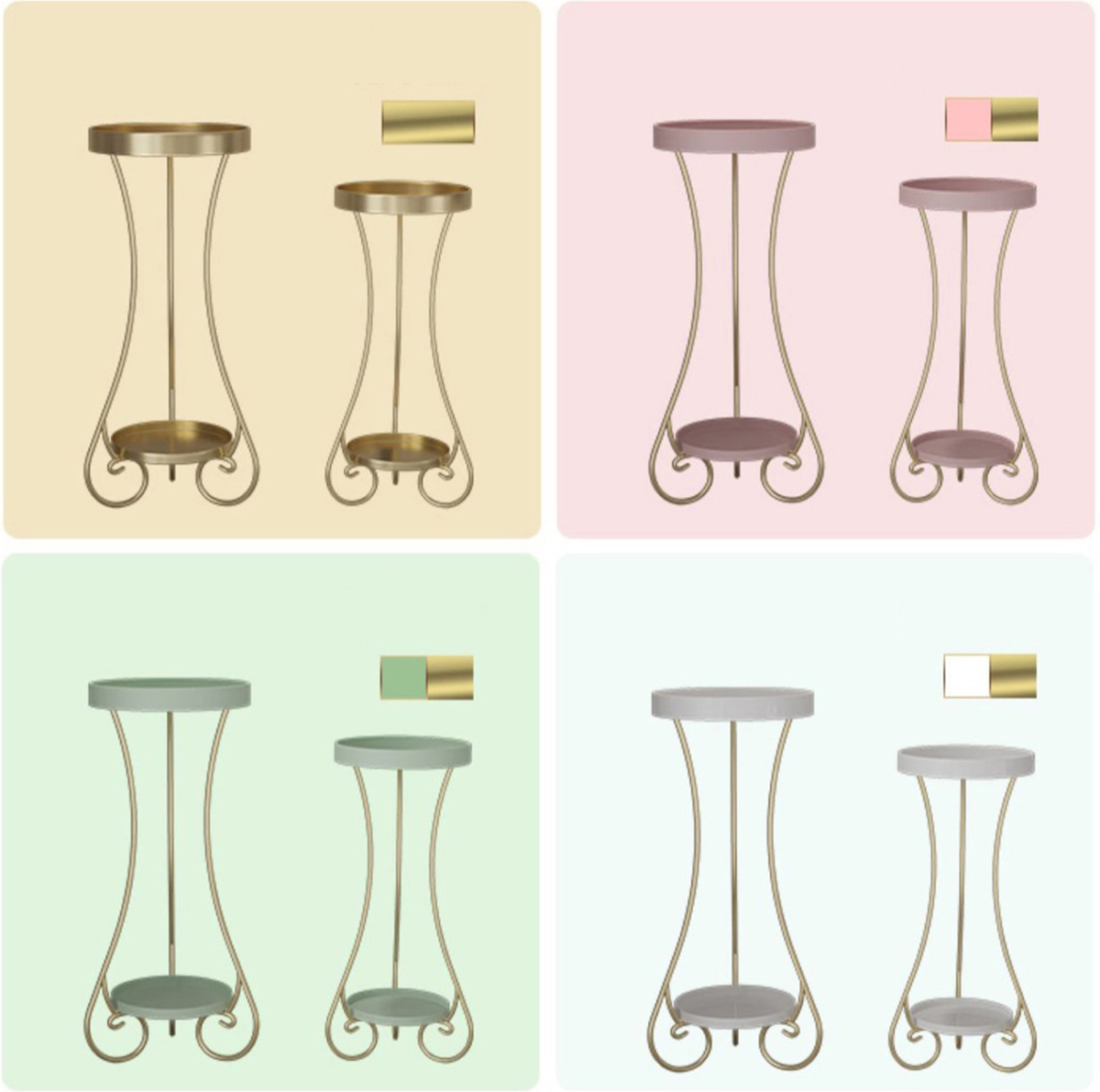 Matorino -Potted Plant Stand, Indoor Outdoor 2 Tier Metal Potted Holder, Flower Pot Stand, Round Plant Shelf, Supports Rack for Planter Corner Garden Balcony Patio.