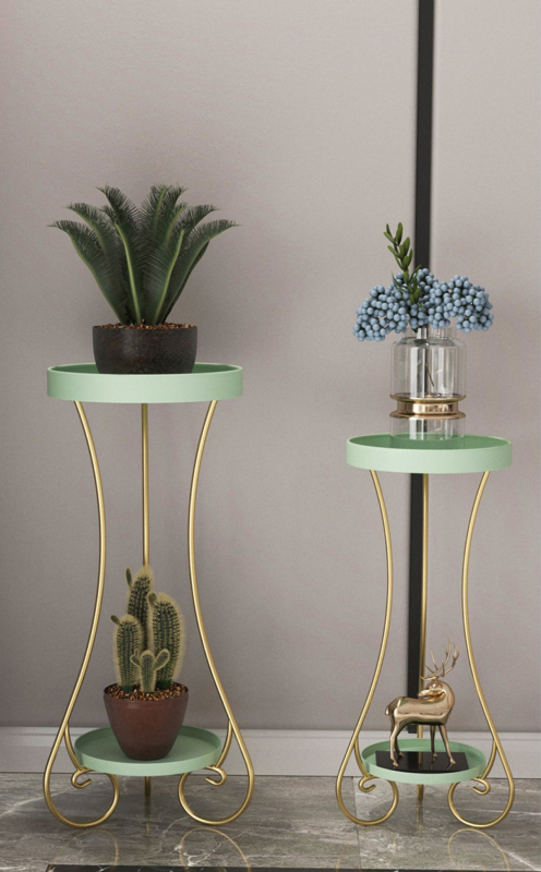 Matorino -Potted Plant Stand, Indoor Outdoor 2 Tier Metal Potted Holder, Flower Pot Stand, Round Plant Shelf, Supports Rack for Planter Corner Garden Balcony Patio.