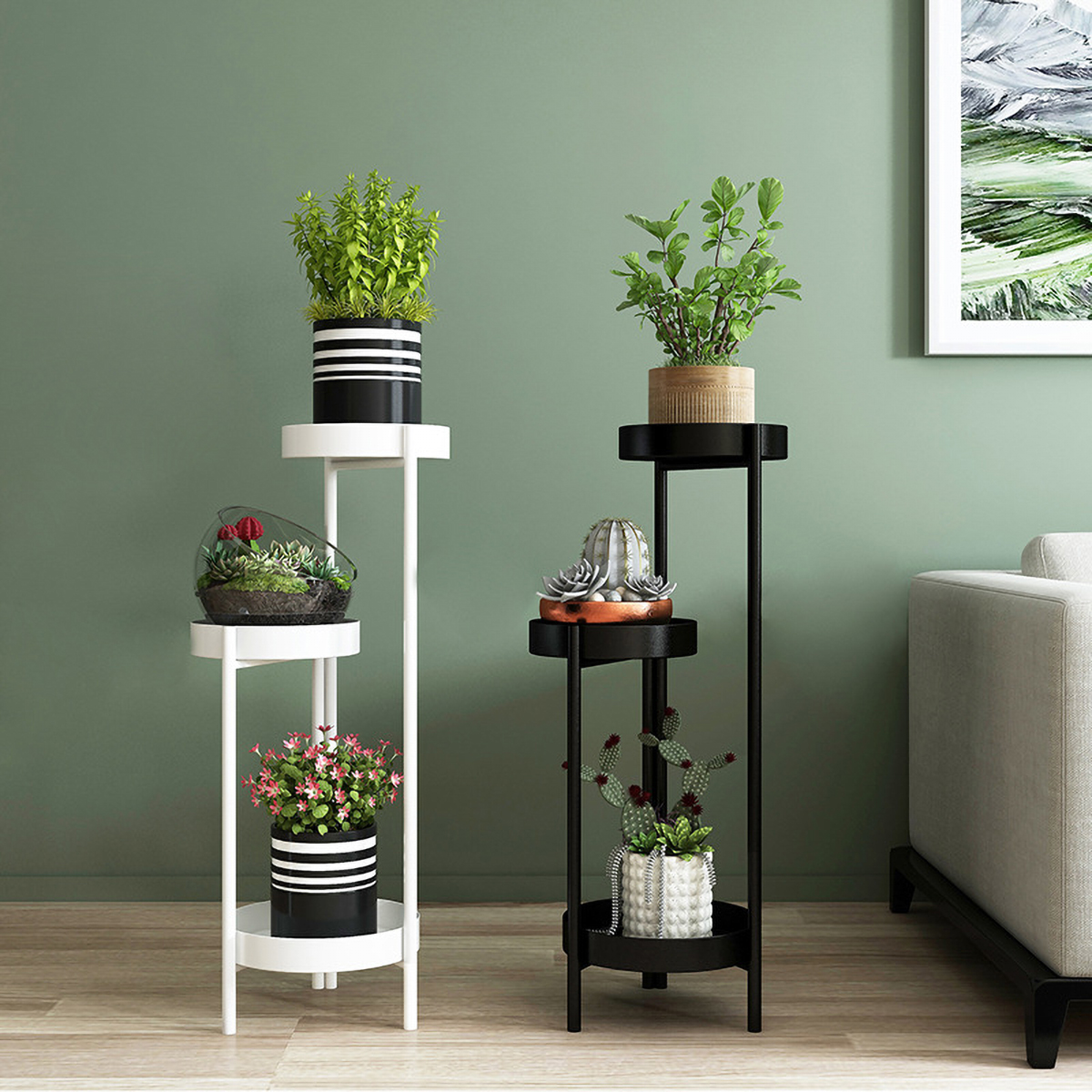 Matorino -Metal Plant Stand Shelf for Indoor Outdoor Plants Multiple, 3 Tier 4 Tier Tall Tiered Flower Pot Holder Stands for Corner, Vertical Plant Rack Planter Shelves Organizer Decoration for Patio, Living Room, Balcony.