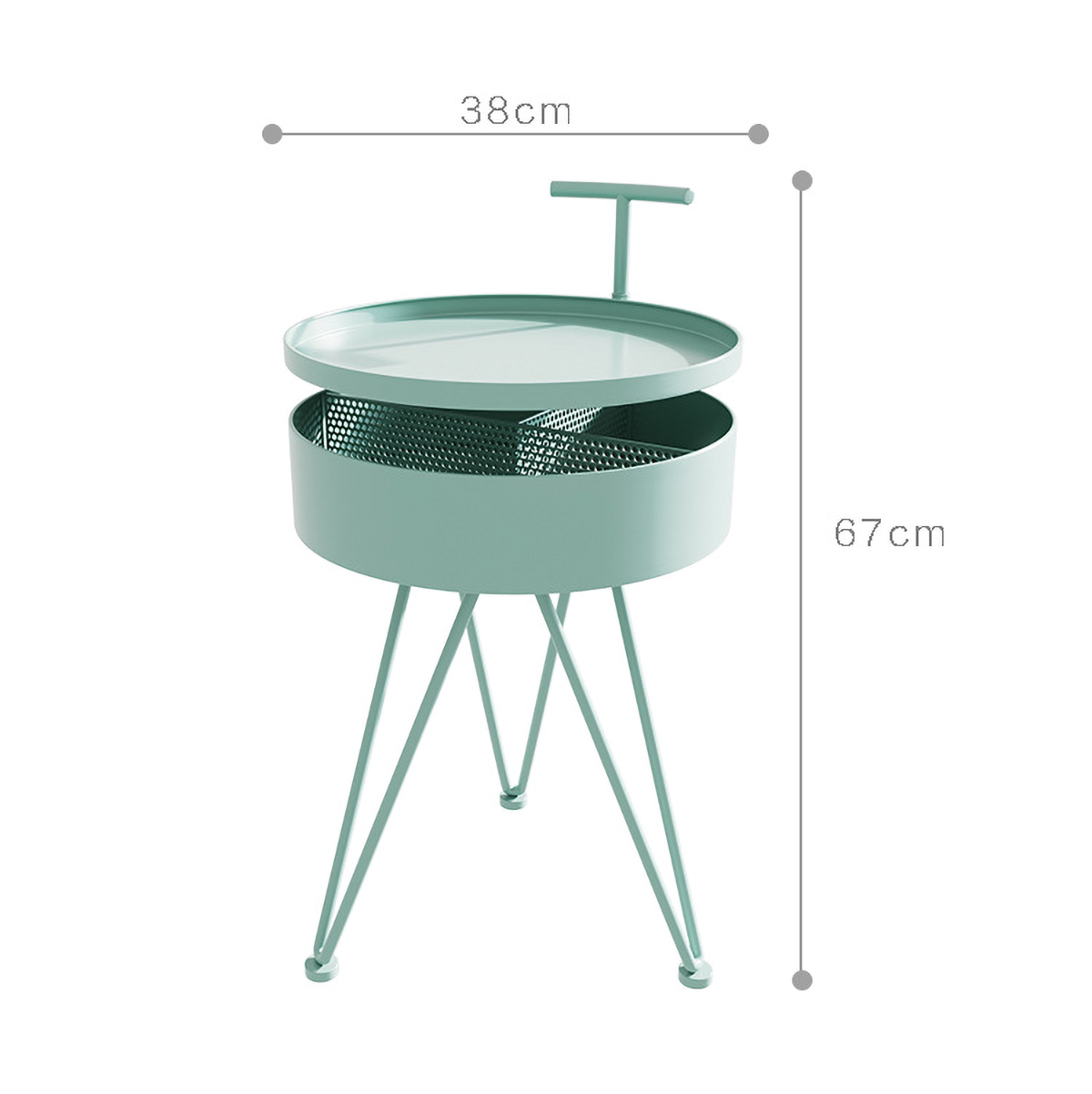 Matorino -Rotatable 2 Tier Small Side Table with Handle for Living Room, Modern Home Décor End Table with Storage, Easy Assembly Small Coffee Table, New Style 3 Legs Accent Table.