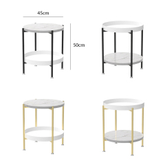 Matorino -2 Tier End Table,Metal Side Table Waterproof, Small Sofa Coffee Side Tables, Bedroom Indoor Outdoor with Removable Tray for Living Room Bedroom Balcony and Office.