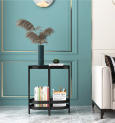 Matorino -End Table for Small Space, Narrow Oval Side Tables Living Room, Little Skinny Beside Table Slim Nightstand with Magazine Holder for Bedroom.