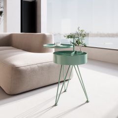 Matorino -Rotatable 2 Tier Small Side Table with Handle for Living Room, Modern Home Décor End Table with Storage, Easy Assembly Small Coffee Table, New Style 3 Legs Accent Table.