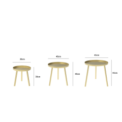Matorino -Round Side Table, End Table for Any Room-Side Tables Living Room, Side Tables Bedroom, Red Metal Tray End Table with 3 Legs Base.