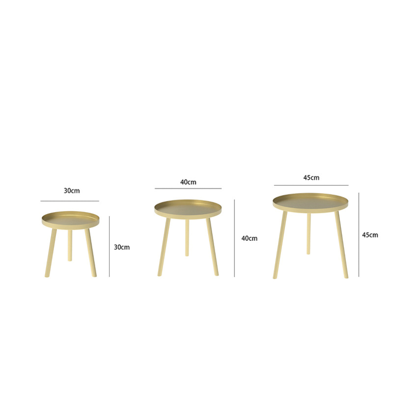 Matorino -Round Side Table, End Table for Any Room-Side Tables Living Room, Side Tables Bedroom, Red Metal Tray End Table with 3 Legs Base.