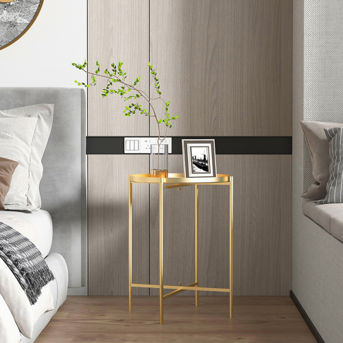 Matorino -Tray Metal End Table, Sofa Table Small Round Side Tables, Anti-Rust and Waterproof Outdoor &amp; Indoor Snack Table, Accent Coffee Table.