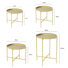 Matorino -Tray Metal End Table, Sofa Table Small Round Side Tables, Anti-Rust and Waterproof Outdoor & Indoor Snack Table, Accent Coffee Table.